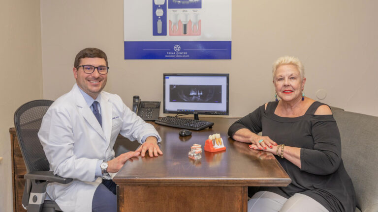 Brenda a patient at texas oral surgery getting all on 4